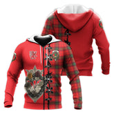 Seton Modern Tartan Hoodie - Lion Rampant And Celtic Thistle Style